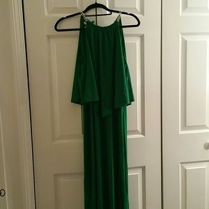Maxi hunter green dress,